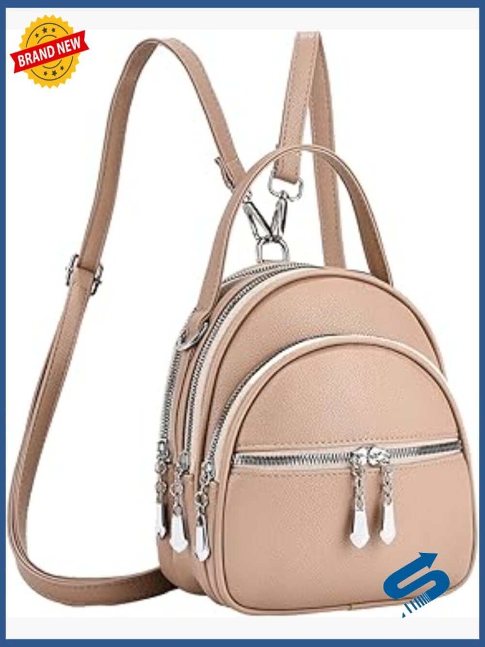 Convertible Mini Leather Backpack Purse Crossbody Handbag